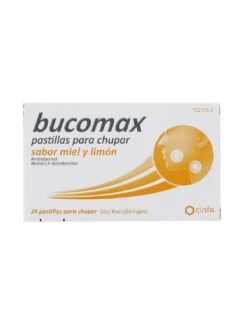 BUCOMAX 24 PASTILLAS PARA CHUPAR (SABOR MIEL Y LIMON)