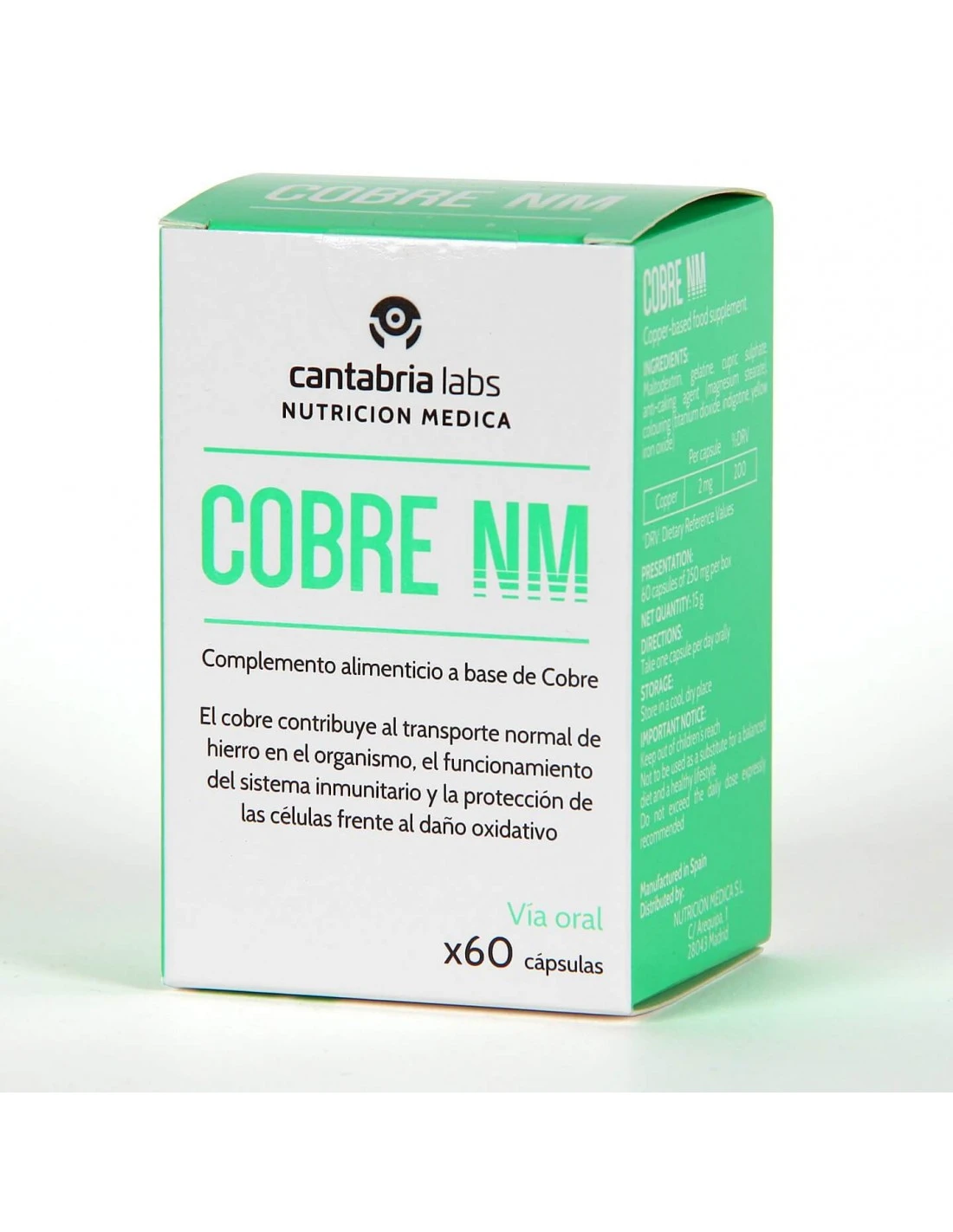 CANTABRIA LABS COBRE NM 60 CAPSULAS 3 CANTABRIA LABS COBRE NM 60 CAPSULAS