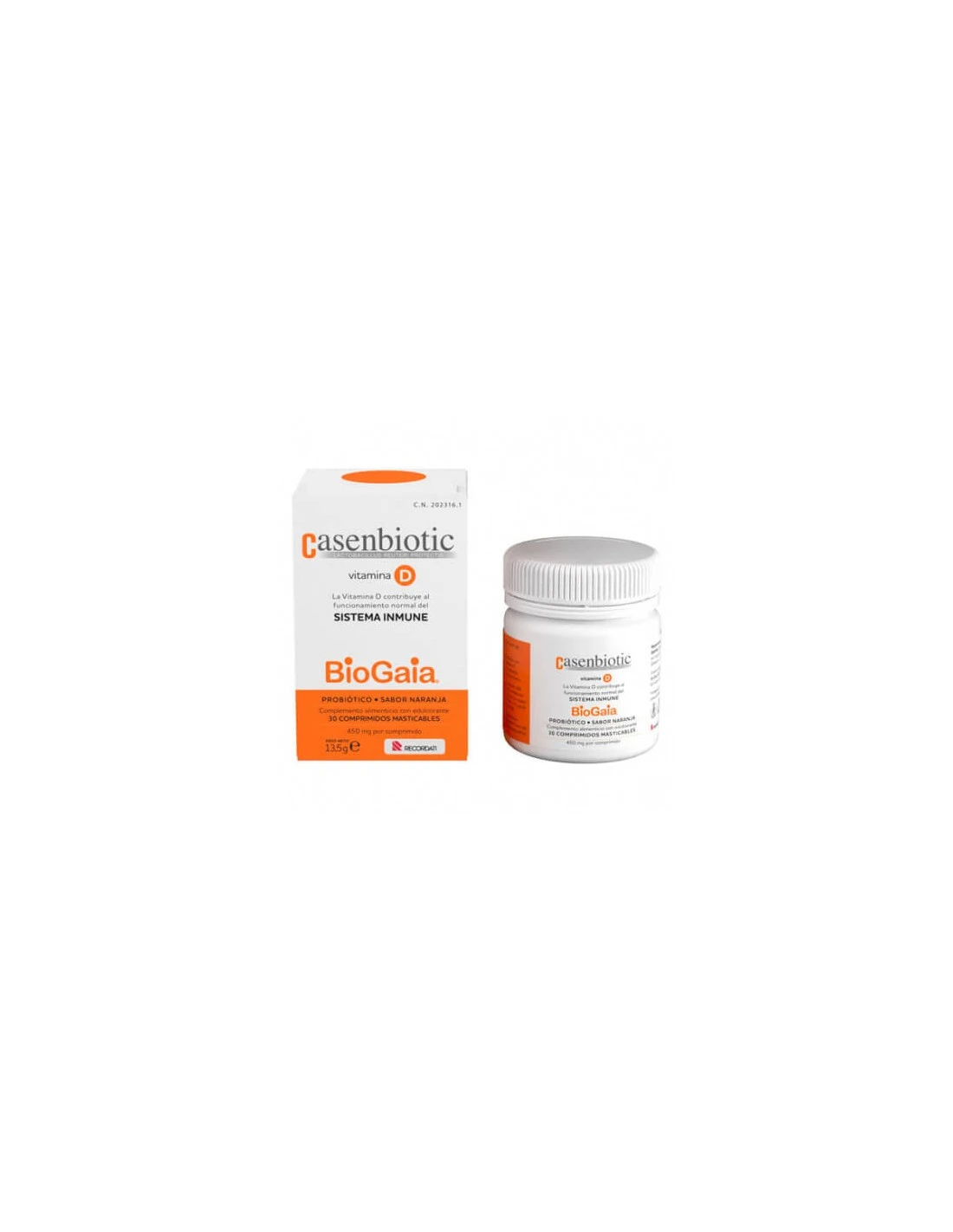 CASENBIOTIC VITAMINA D SABOR NARANJA 30 COMPRIMIDOS MASTICABLES 3 CASENBIOTIC VITAMINA D SABOR NARANJA 30 COMPRIMIDOS MASTICABLES