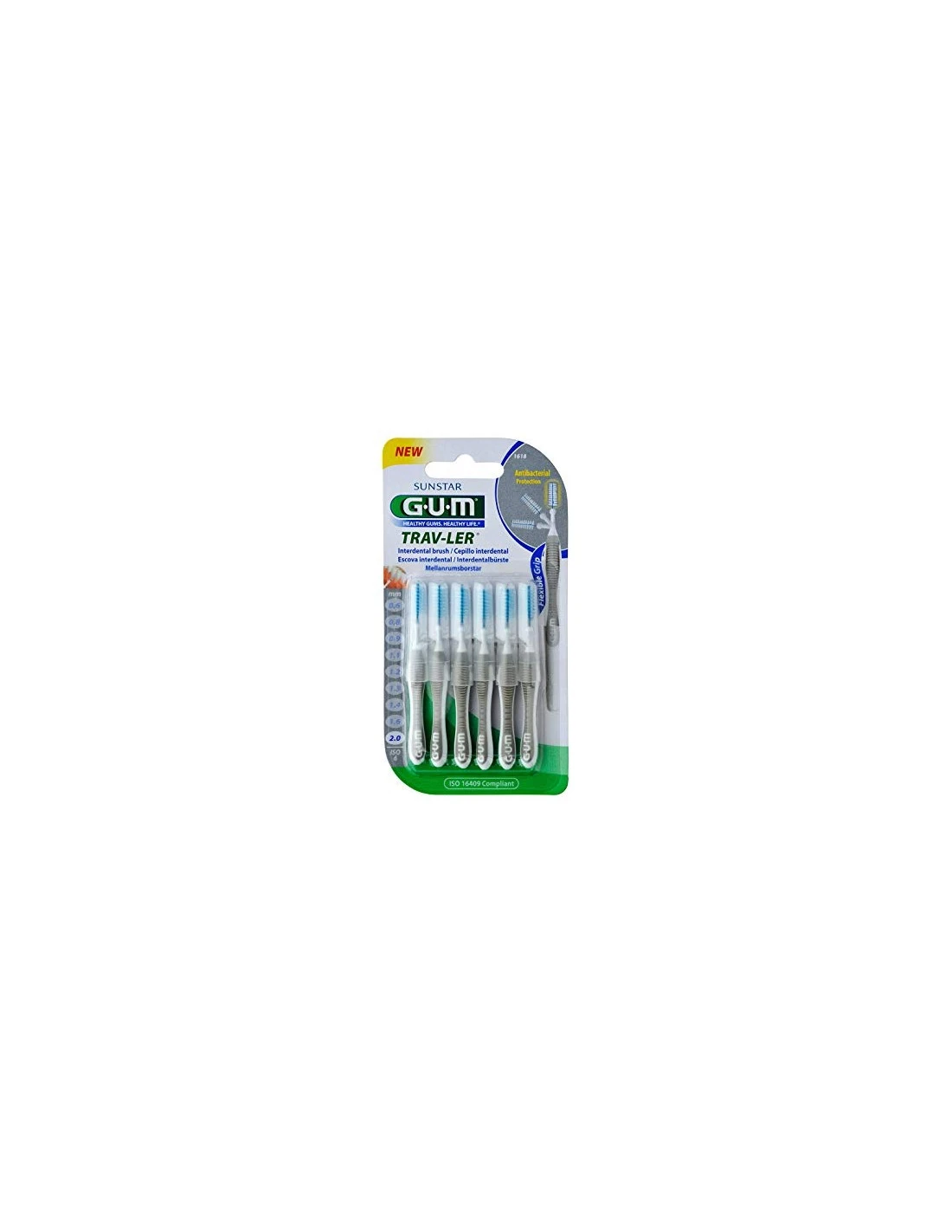 GUM® GUM TRAV-LER CEPILLO INTERDENTAL 1618 2MM 3 GUM® GUM TRAV-LER CEPILLO INTERDENTAL 1618 2MM
