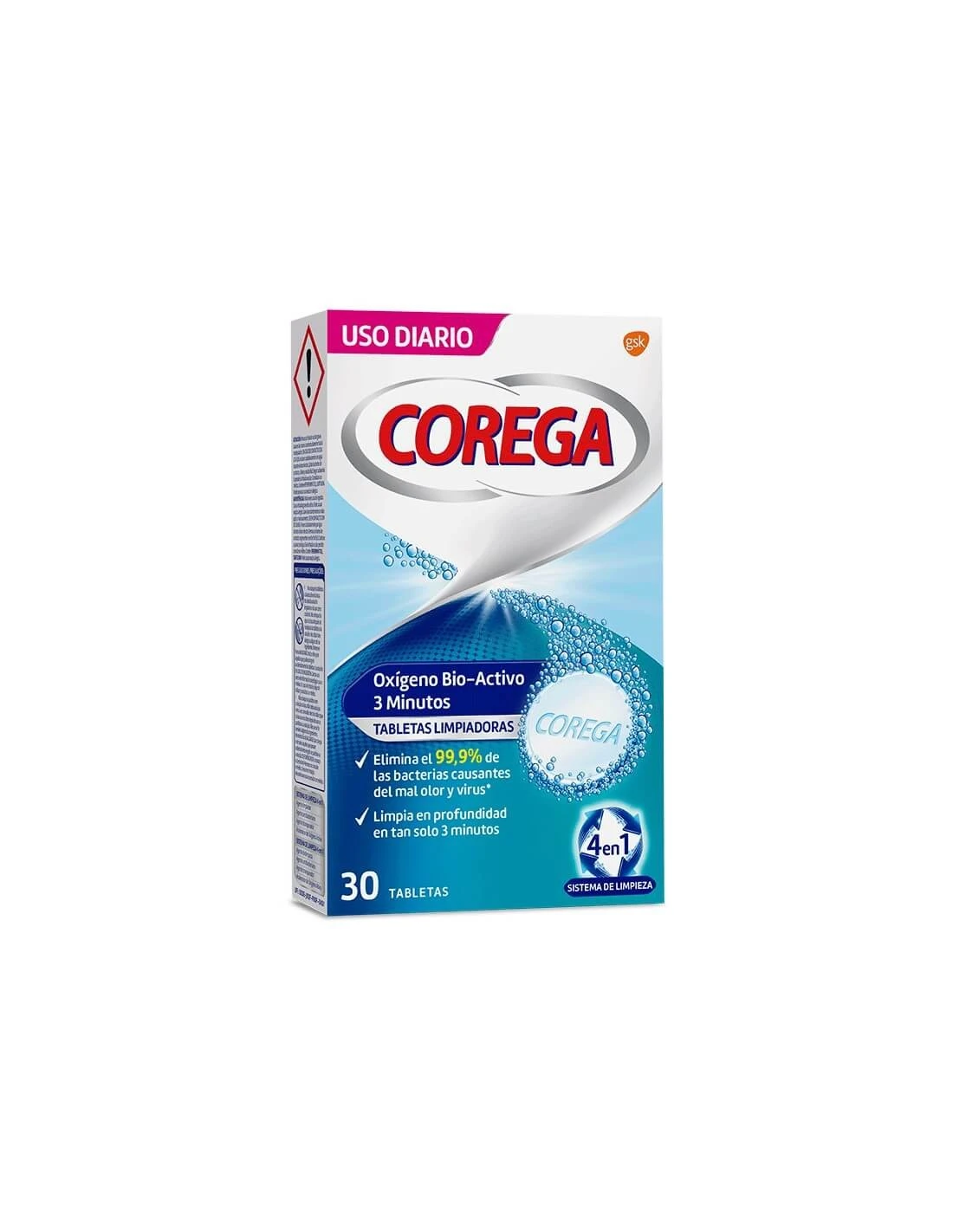 COREGA OXIGENO BIO-ACTIVO 3 MINUTOS 30 TABLETAS LIMPIADORAS 3 COREGA OXIGENO BIO-ACTIVO 3 MINUTOS 30 TABLETAS LIMPIADORAS