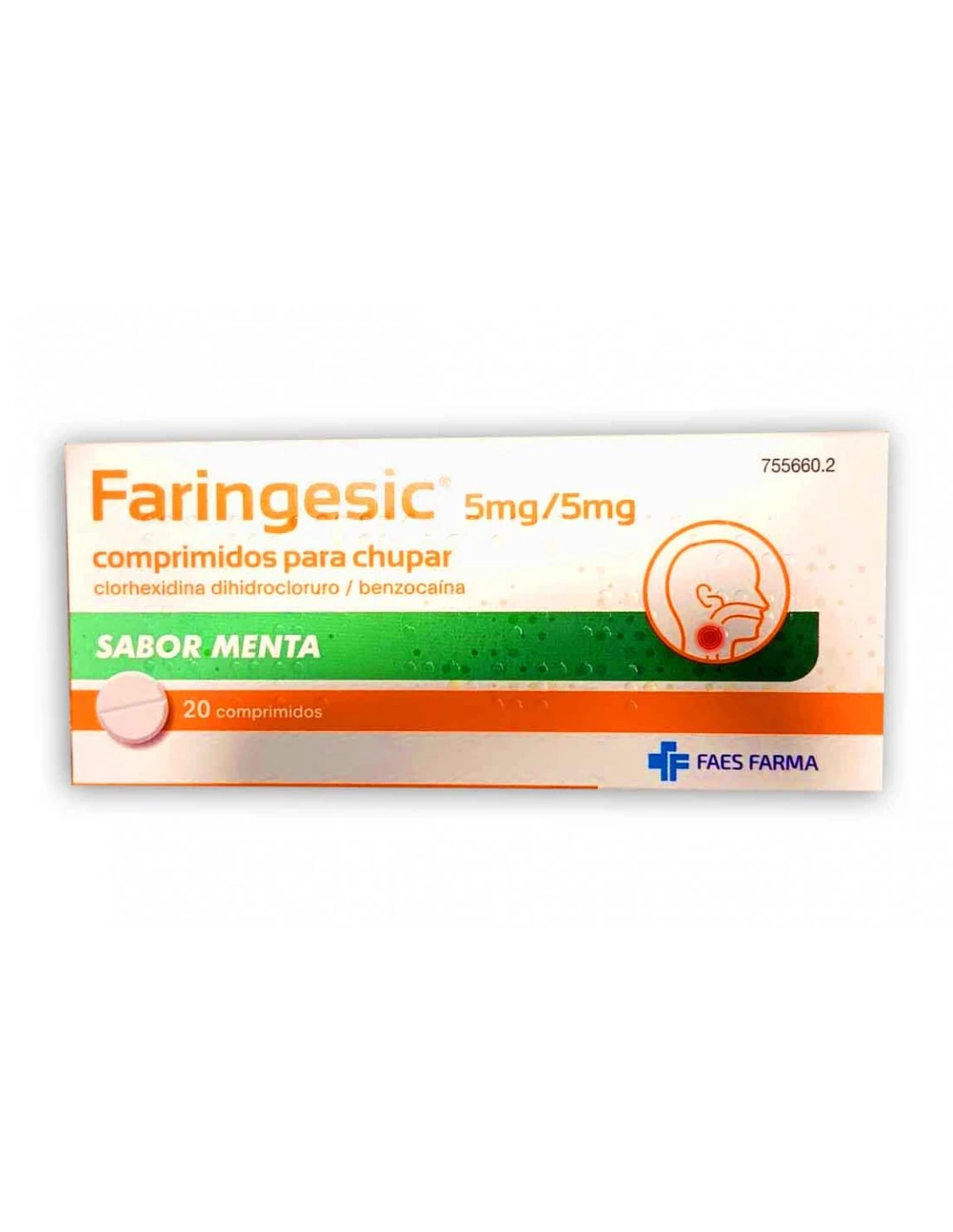 FARINGESIC 5 Mg/5 Mg 20 COMPRIMIDOS PARA CHUPAR (SABOR MENTA) 3 FARINGESIC 5 Mg/5 Mg 20 COMPRIMIDOS PARA CHUPAR (SABOR MENTA)