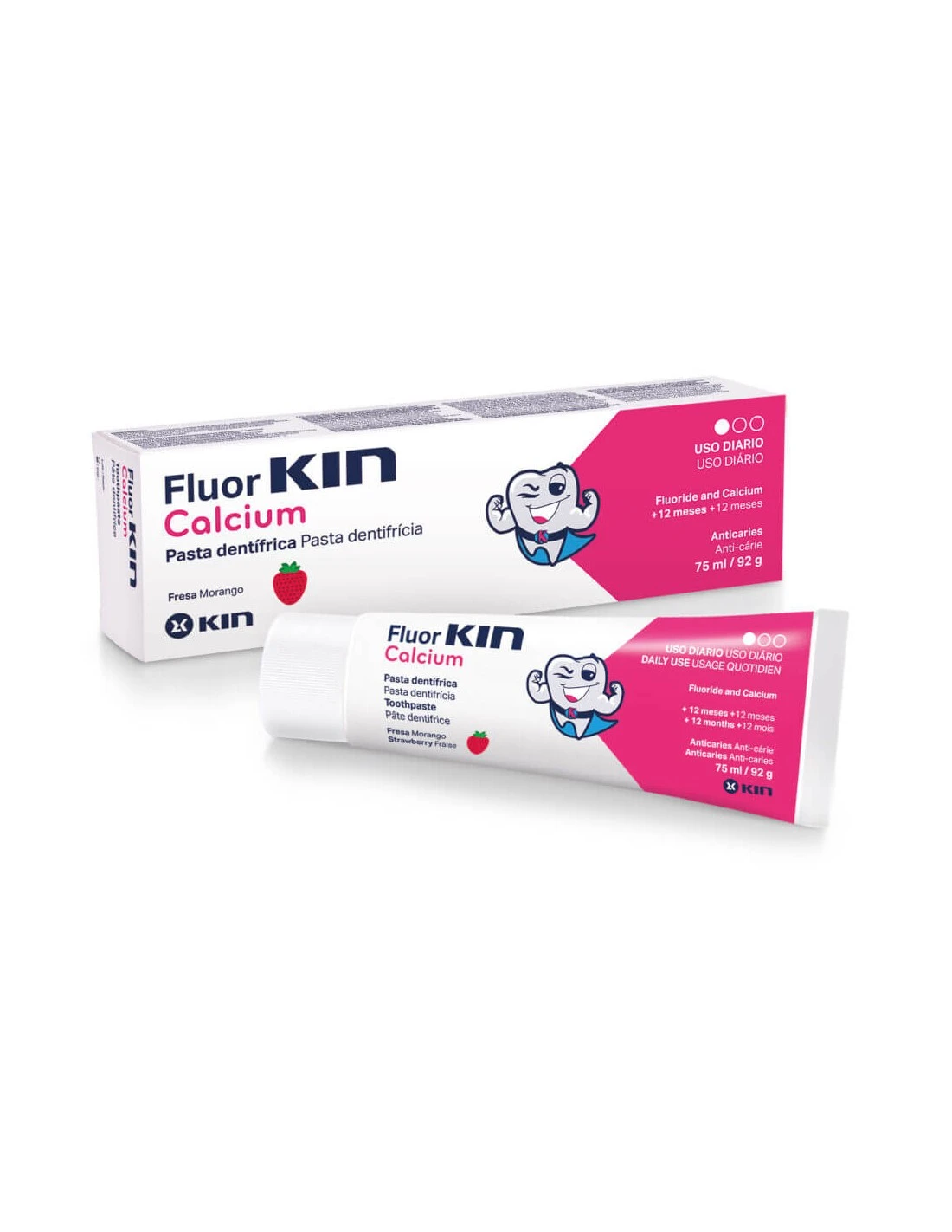 FLUOR KIN CALCIUM PASTA DENTRIFICA FRESA FLUOR Y CALCIO 75ML 3 FLUOR KIN CALCIUM PASTA DENTRIFICA FRESA FLUOR Y CALCIO 75ML