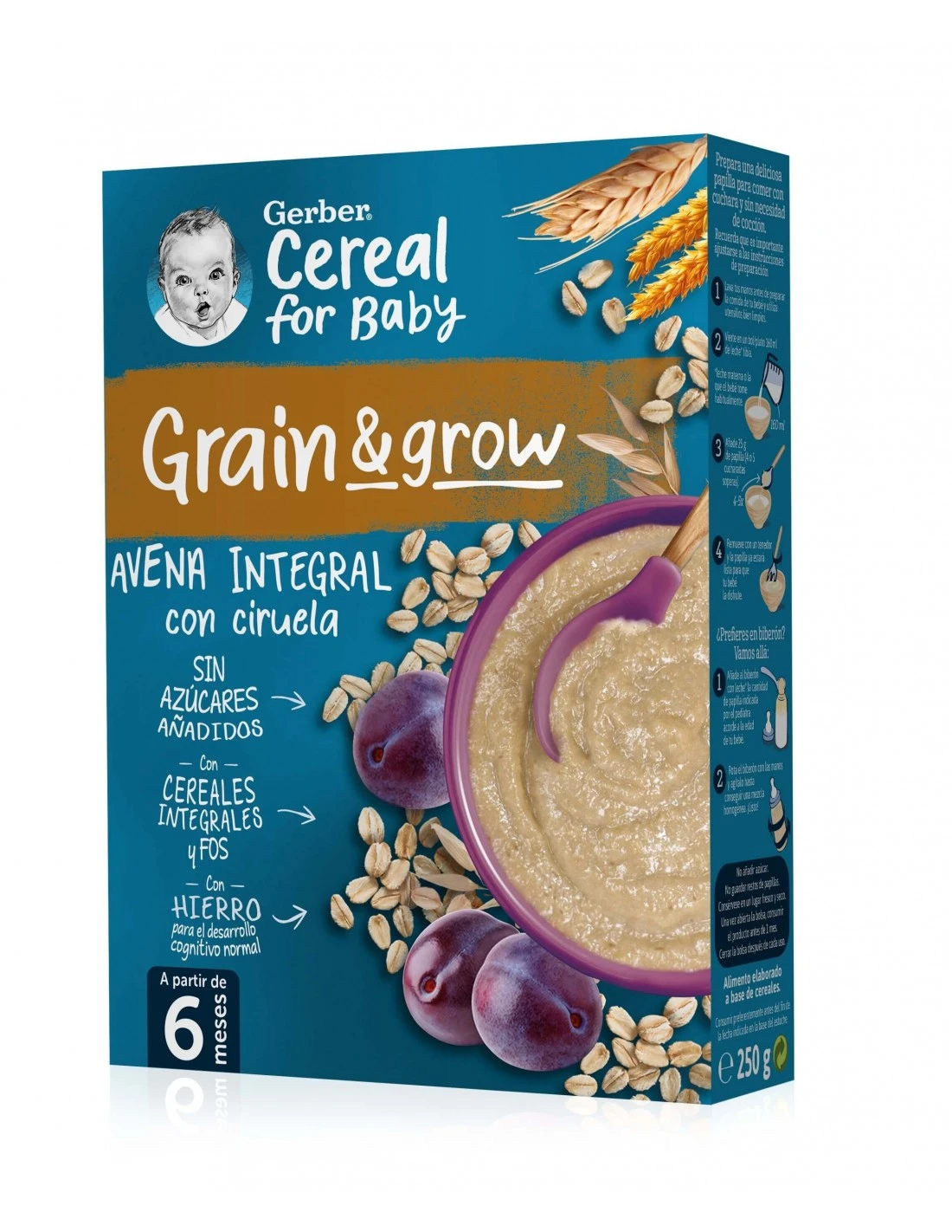 Nestlé® GERBER GRAIN & GROW AVENA INTEGRAL CON CIRUELA +6M 250GR 3 Nestlé® GERBER GRAIN & GROW AVENA INTEGRAL CON CIRUELA +6M 250GR