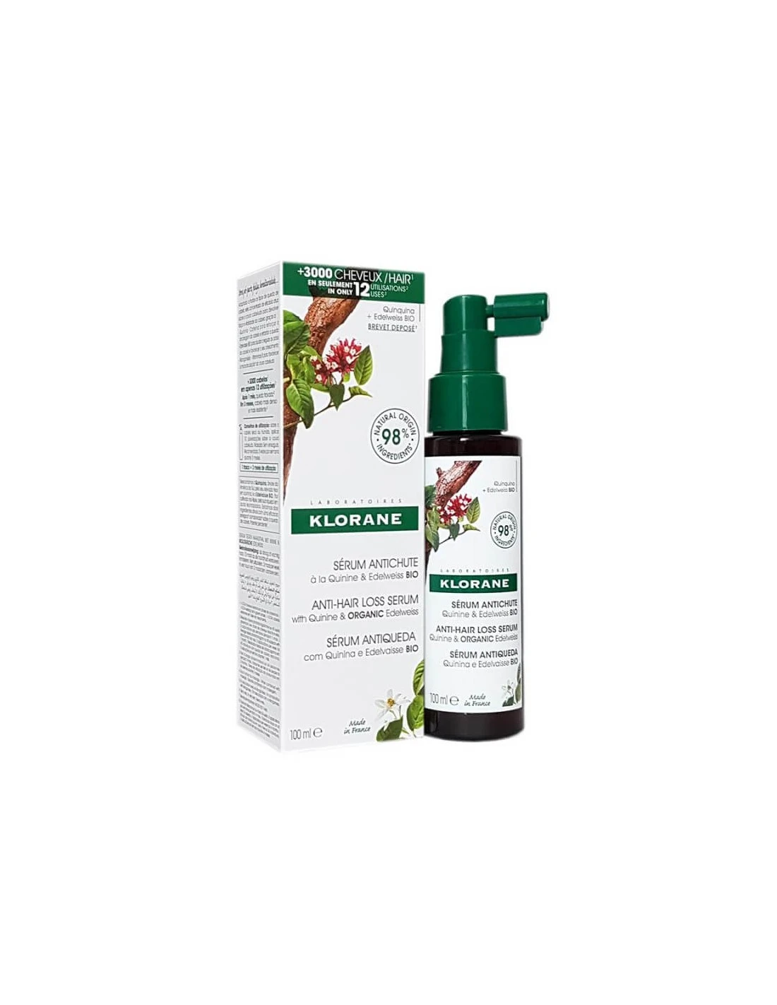 KLORANE SERUM ANTICAIDA A LA QUININA Y EDELWEISS BIO 100ML 3 KLORANE SERUM ANTICAIDA A LA QUININA Y EDELWEISS BIO 100ML