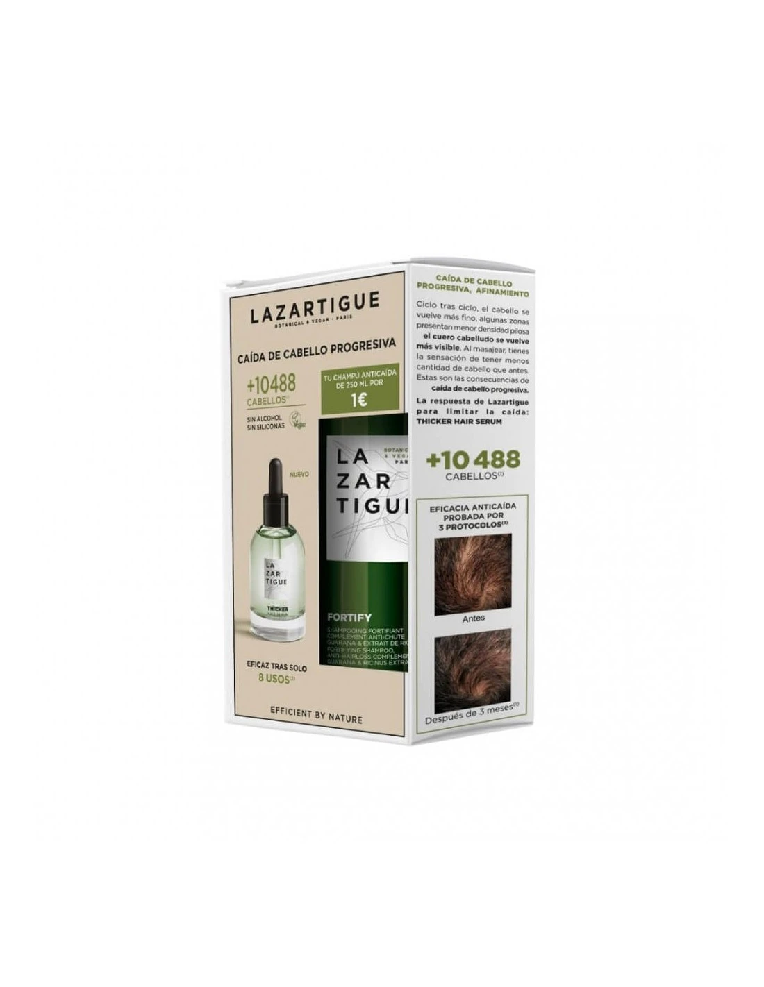 LAZARTIGUE THICKER HAIR SERUM 50ML + FORTIFY CHAMPU 250ML 3 LAZARTIGUE THICKER HAIR SERUM 50ML + FORTIFY CHAMPU 250ML