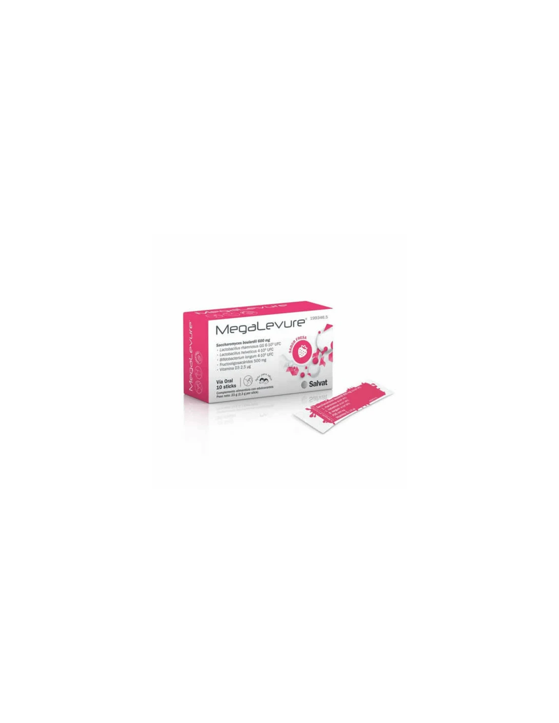 MEGALEVURE SABOR FRESA 10 STICKS 3 MEGALEVURE SABOR FRESA 10 STICKS