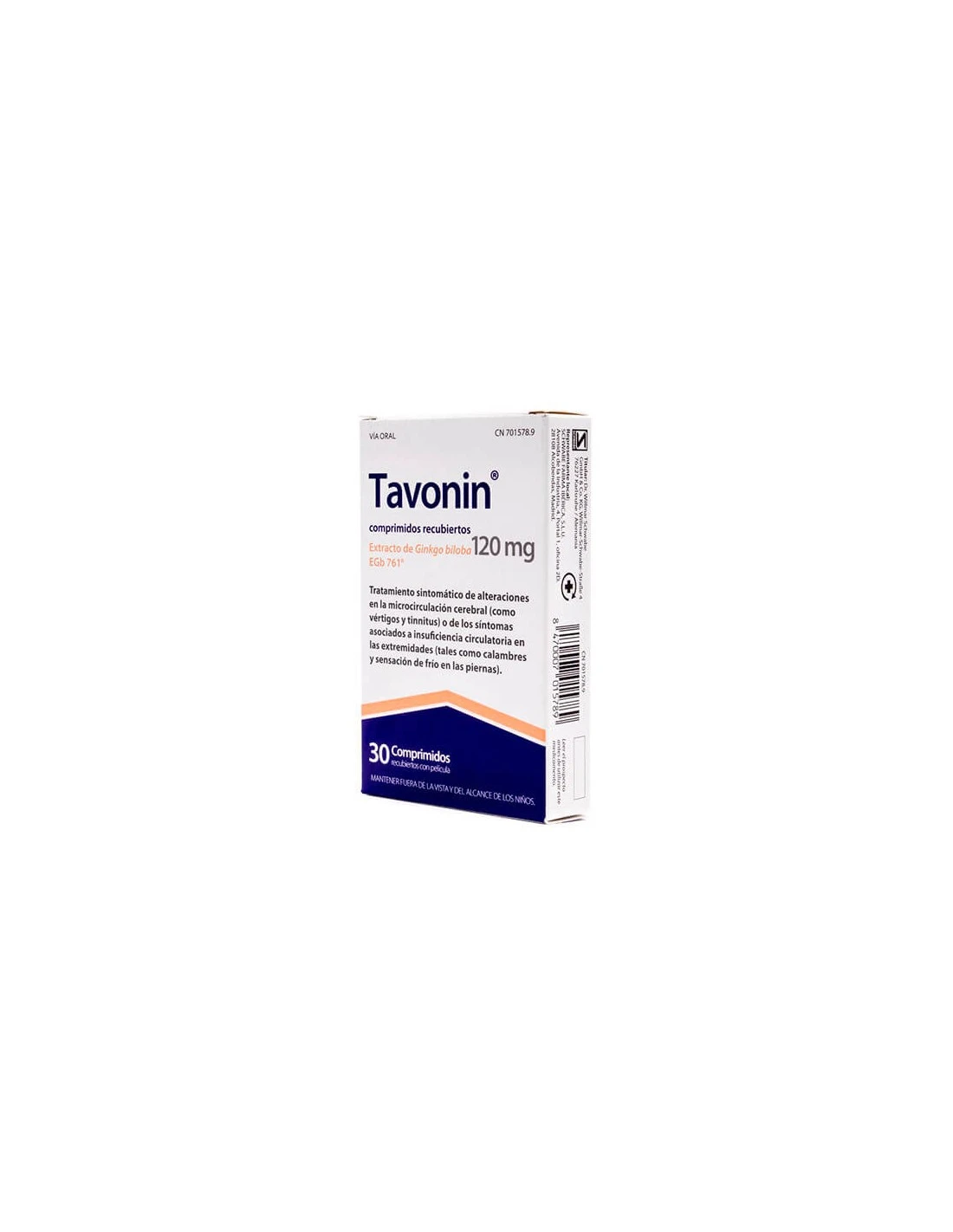 TAVONIN 120 MG 30 COMPRIMIDOS RECUBIERTOS CON PELICULA 3 TAVONIN 120 MG 30 COMPRIMIDOS RECUBIERTOS CON PELICULA
