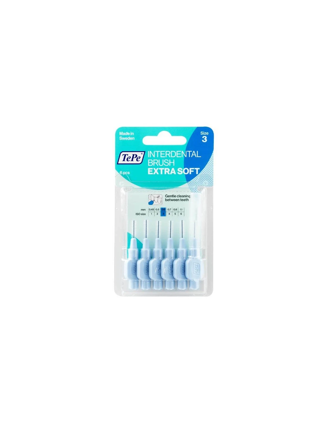 TEPE CEPILLO INTERDENTAL EXTRA SOFT 0.6 MM SIZE 3 AZUL 3 TEPE CEPILLO INTERDENTAL EXTRA SOFT 0.6 MM SIZE 3 AZUL