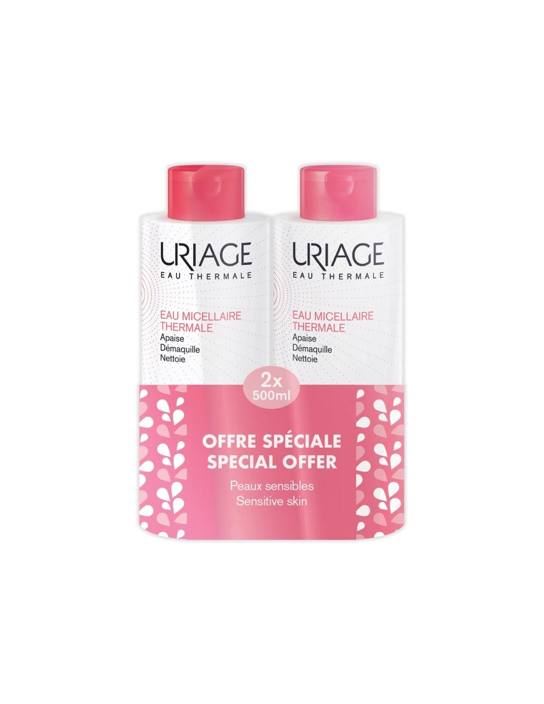 URIAGE AGUA TERMAL MICELAR PIELES SENSIBLES DUPLO 2X500ML 3 URIAGE AGUA TERMAL MICELAR PIELES SENSIBLES DUPLO 2X500ML
