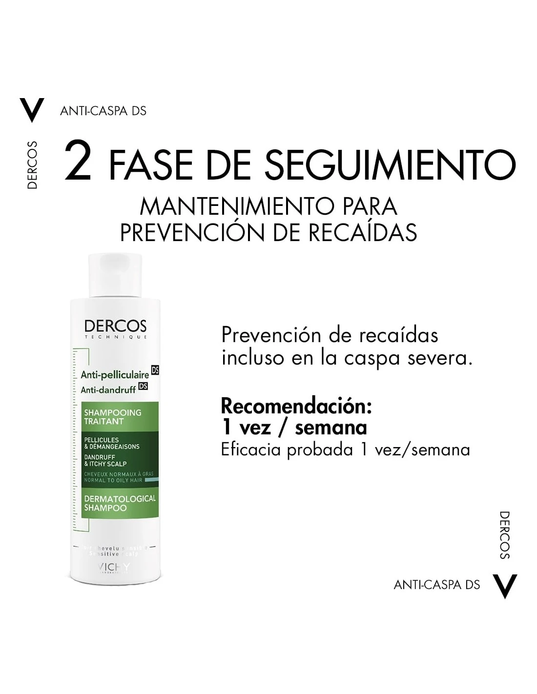 VICHY DERCOS CHAMPU ANTICASPA CABELLO NORMAL A GRASO 390 ML + ECO REFILL 500 ML 8 VICHY DERCOS CHAMPU ANTICASPA CABELLO NORMAL A GRASO 390 ML + ECO REFILL 500 ML - Imagen 6